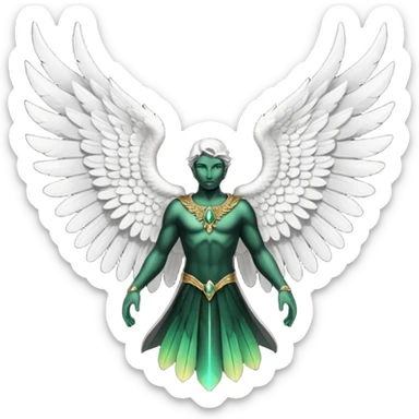 I would like to create unique wings I can use in my poem titles for the Archangels: Lucifer, Michael, Gabriel, Raphael, and Uriel. Please only include the WINGS portion and no body or head. sticker