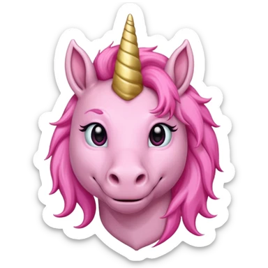 One single Pink unicorn troll sticker