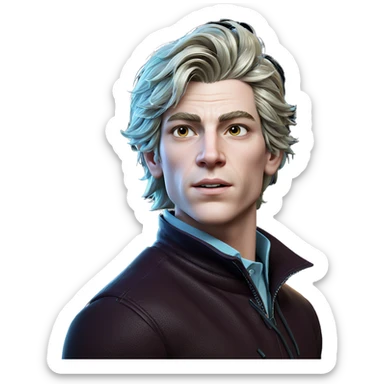 pointy-eared boy portrait sticker