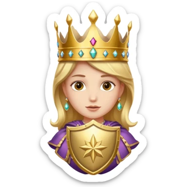 Create a Shield / Crown that represents confidence a brave and proud facial expression sticker