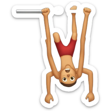 boys have figure is performed on a pull-up bar from an inverted hang until the body is completely horizontal and straight with the front of the body facing upwards sticker