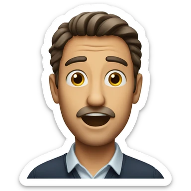 Italian man have a surprised  sticker