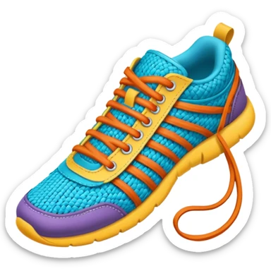 make an emoji of rolled up shoe laces sticker