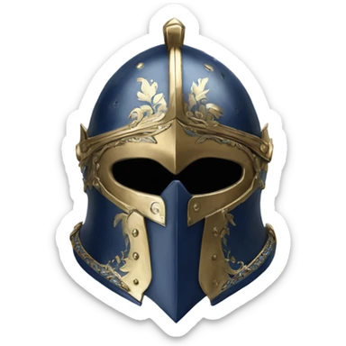 ornate french full-face armet helmet intricate inlays shoulders sticker