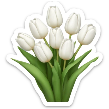 white tulip bouquet  sticker