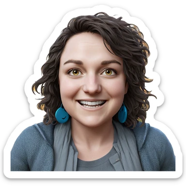 smiling girl in nature sticker