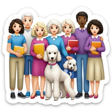 Four families and a white standard poodle sticker