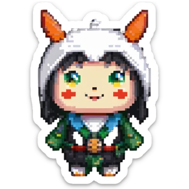 simple Japanese mascot character with soft appearance sticker