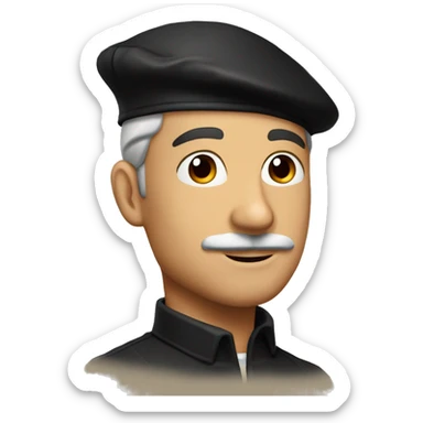 French Man with a French black béret sticker
