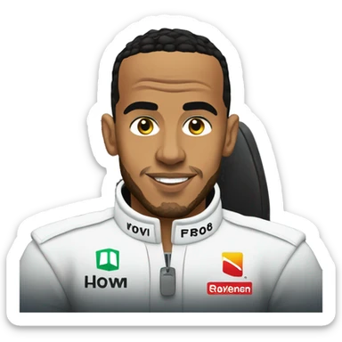 Lewis hamilton in a car sticker