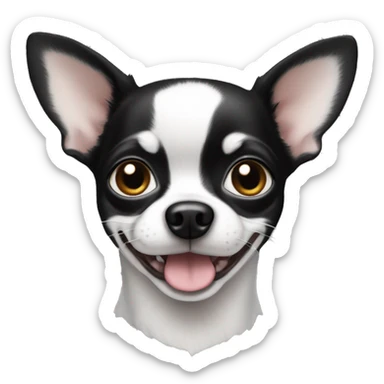 little black and white chihuahua with underbite  sticker