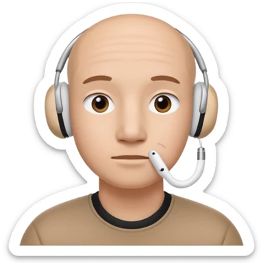 A face exactly like this « 😶 » and wearing airpods max sticker