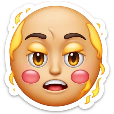 Emoji who is blushing furiously and is dizzy sticker