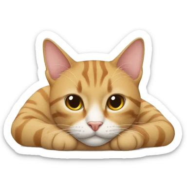 Cat lying down sticker