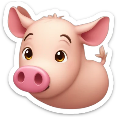 Cerdo bebiendo sticker
