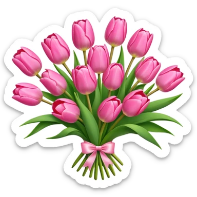Bouquet of pink tulips sticker