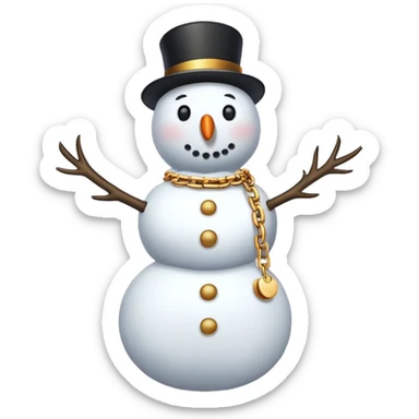 Drug dealer snow man wearing gold chains  sticker
