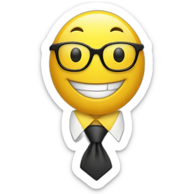 A smiling yellow Smiley with a necktie and Glases sticker