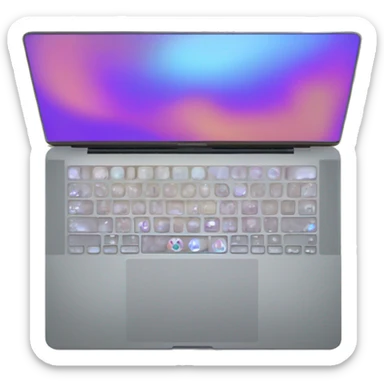 Realistic isolated gradient silver holographic macbook pro m2 sticker