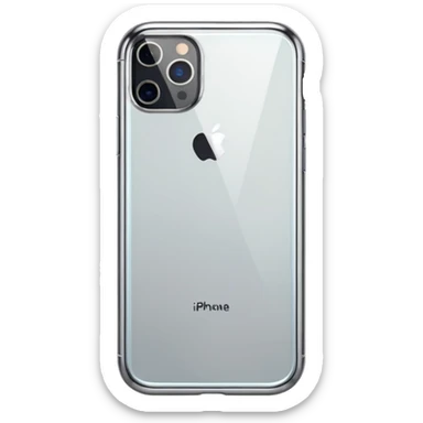 iphone 16 pro, silver with glass phone case  sticker