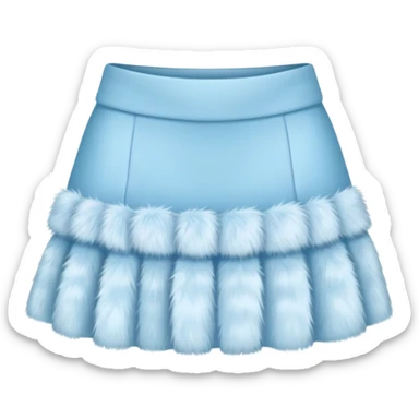 super realistic light blue fur mini skirt isolated sticker
