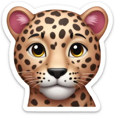 A pinkish leopard  sticker