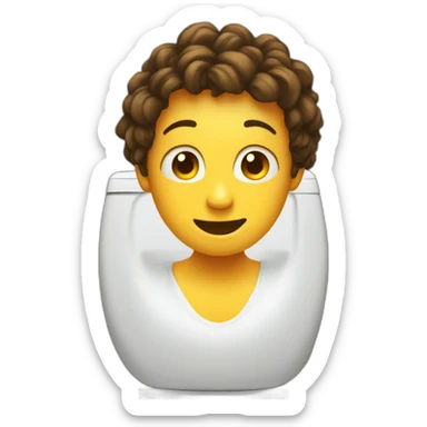 Emoji au toilette sticker