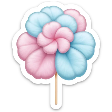 Colorful Chinese cotton candy flower art sticker
