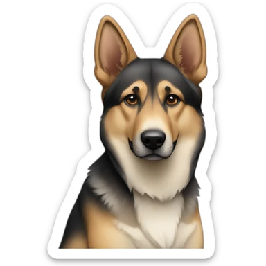 German shepherd and husky mix with darker shade head and nose sticker