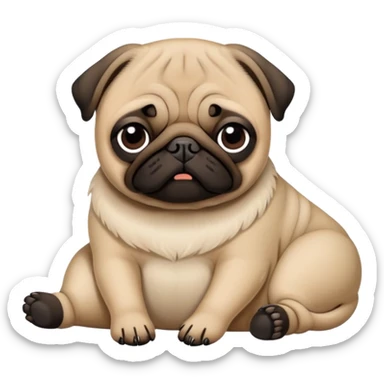 un pug durmiendo con una patita doblada  sticker