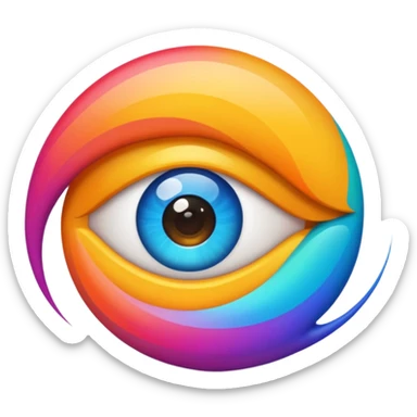  eyes spin multicolore sticker