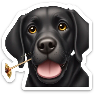 Black Labrador Retriever shooting bow and arrow sticker