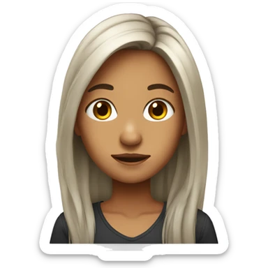 girl ith long hair sticker