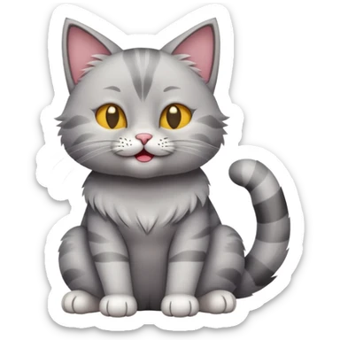 cat full body sitting winking sticker