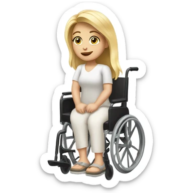 Blonde girl in black wheelchair  sticker