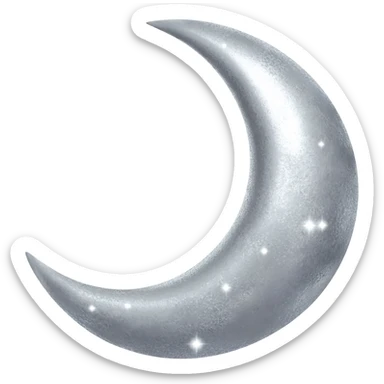 sparkling silver crescent moon sticker