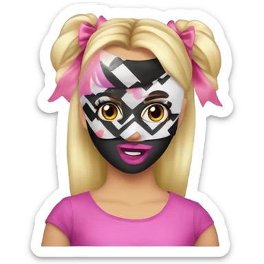 Jojo Siwa in a kiss band style mask sticker