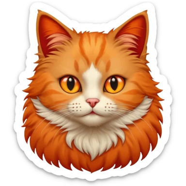 cat with red necklaced half body sticker
