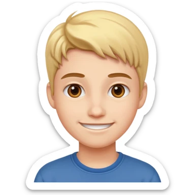 college student with curious face sticker