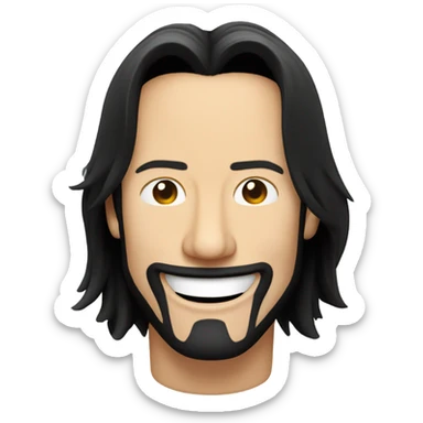 Keanu Reeves winking and smiling sticker