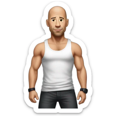 Vin diesel in tanktop sticker