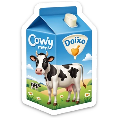 milk box with a cow on it sticker