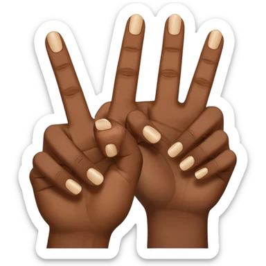 Make the ysl hand sign, but make the hand dark skin, only 5 fingers, with the index and middle finger up and the thumb up, every other finger down. Only 1 hand  sticker