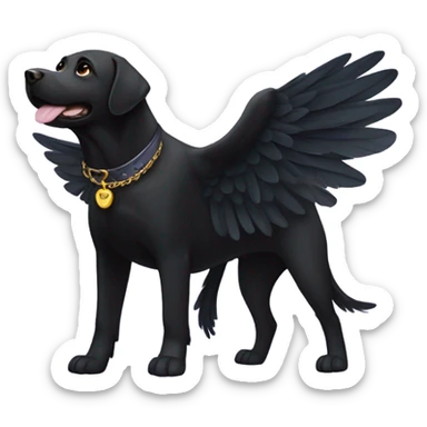 Black lab with wings sticker
