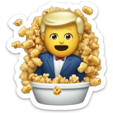 Donald tump mange du pop corn sticker