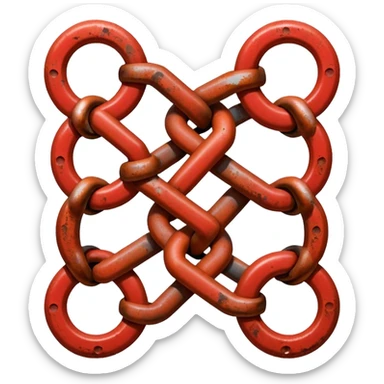 generate me a red chain link sticker