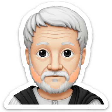 can you produce a black and white hand drawing of Aristotle ? sticker