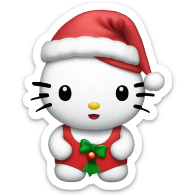 Hello kitty with Christmas hat sticker