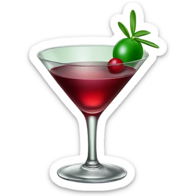 Cosmolitan coctail - vodka with cranberry juice in a martini glass green red. sticker