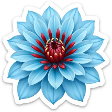 light dahlia  blue flower spilling wblood sticker